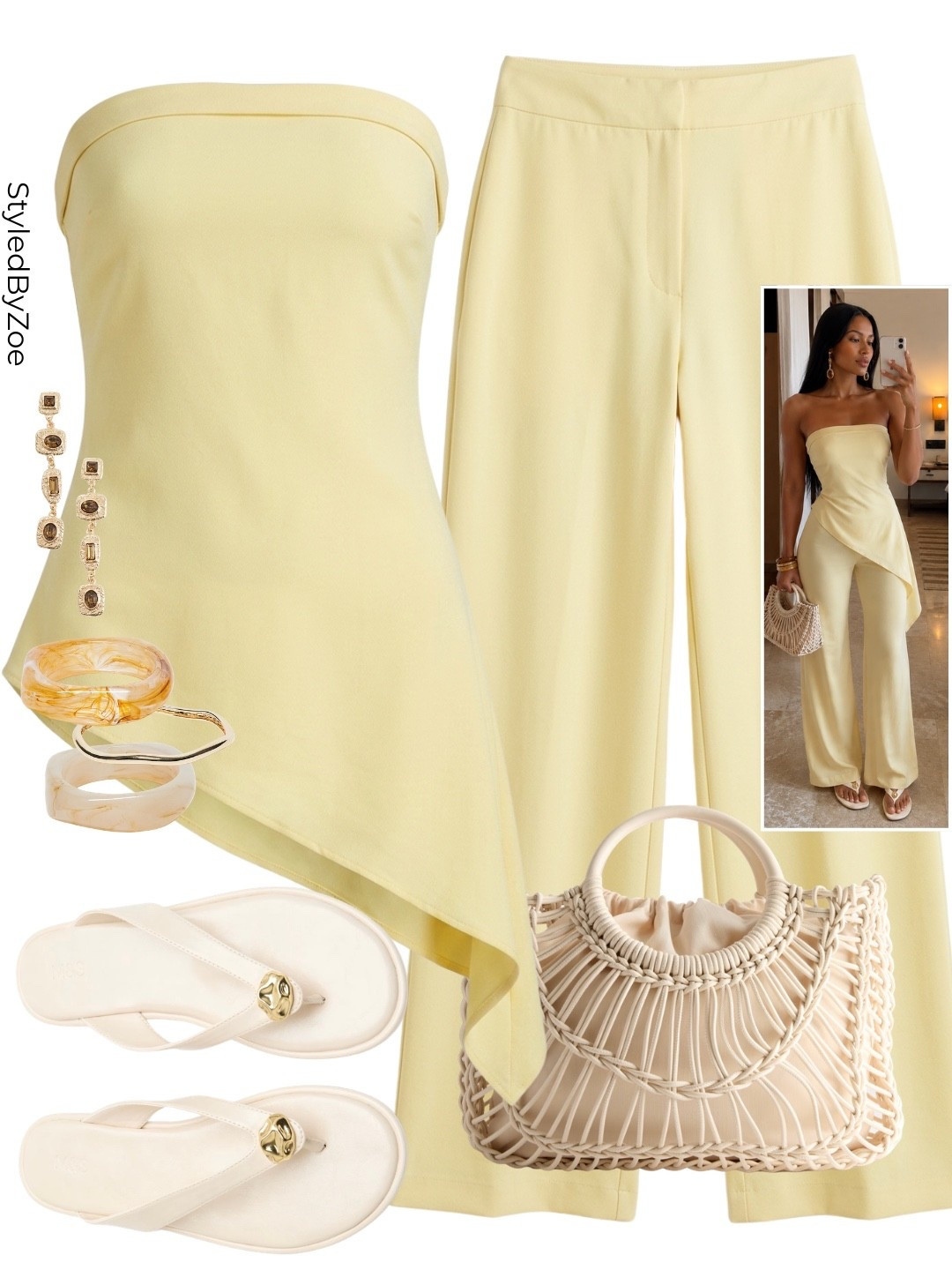 The summer monochrome outfit formula: pick one colour and let it speak for it…